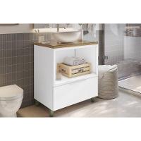 Gabinete De Banheiro Balcão Marquesa C- 1 Gaveta E 1 Nicho 80cm Branca-nature - Nesher - 1