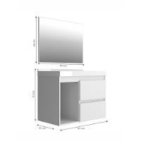 Gabinete Banheiro Com Cuba E Espelheira 80Cm Multimóveis Vcr10074 Carbono Carbono - 2