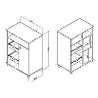 Balcão De Cozinha Fruteira Fr2003 C- 1 Porta 60cm Branco - Movelbento - 4