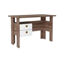 Mesa De Computador Solteiro Msm423 C- 2 Gavetas Rustico-branco - Movelbento - 2