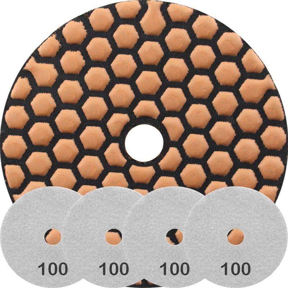 Kit 6 Disco Lixa Polimento A Seco Mármore 10 Cm Grão 100 - 1