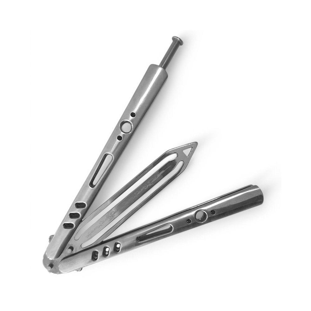 Canivete Butterfly Aço Inox Prateado Bsl-4-5 Para Treinamento Profissional Sem Corte - 2