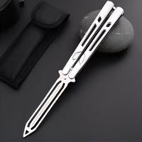 Canivete Butterfly Aço Inox Prateado Bsl-4-5 Para Treinamento Profissional Sem Corte - 5