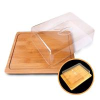 Bandeja De Bambu Retangular Com Tampa - Porta Frios Ou Bolo - 5