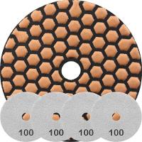 Kit 4 Disco Lixa Polimento A Seco Mármore 10 Cm Grão 100 - 1