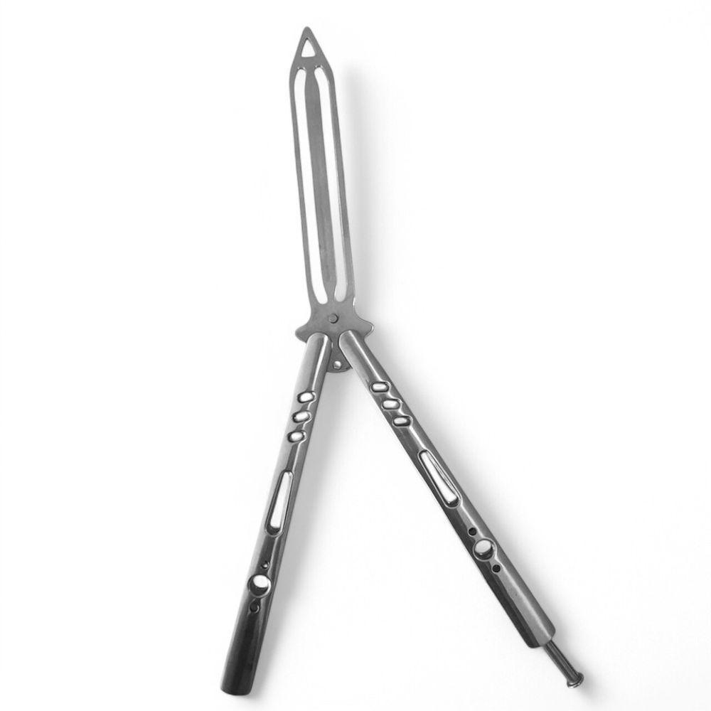 Canivete Profissional Bsl-4-5 De Treinamento Fidget Tricks Prateado Aço Inox - 1