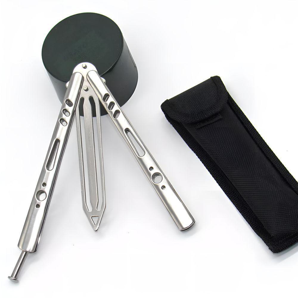 Canivete Profissional Bsl-4-5 De Treinamento Fidget Tricks Prateado Aço Inox - 3