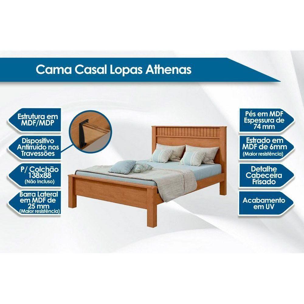 Cama De Casal Athenas Frassino-off White - Lopas - 2
