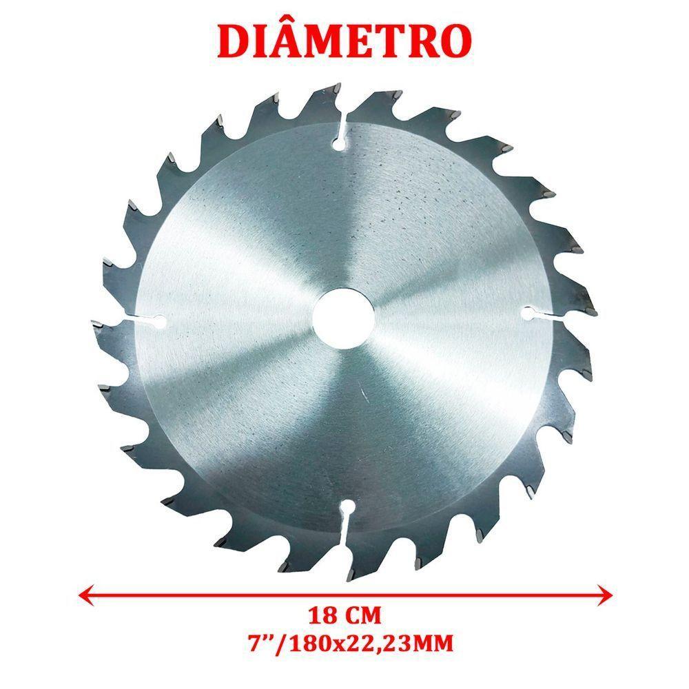 Lamina Disco De Corte Prata Circular Madeira 24 Dentes 180mm - 2