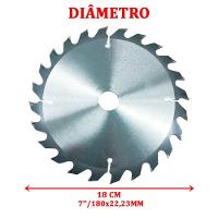 Lamina Disco De Corte Prata Circular Madeira 24 Dentes 180mm - 2