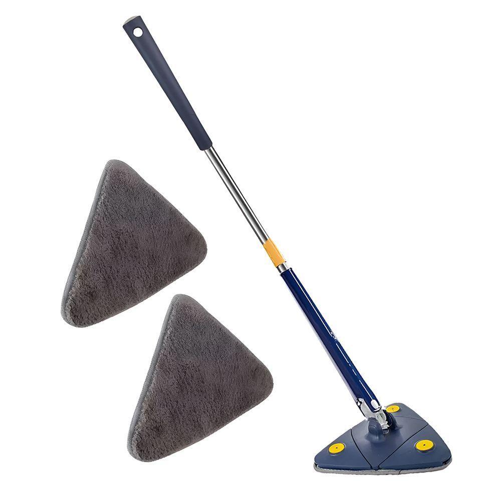 Mop Giratório Triangular Lava E Seca Com Cabo Ajustável E 2 Refis Microfibra - 1