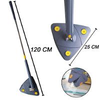 Mop Giratório Triangular Lava E Seca Com Cabo Ajustável E 2 Refis Microfibra