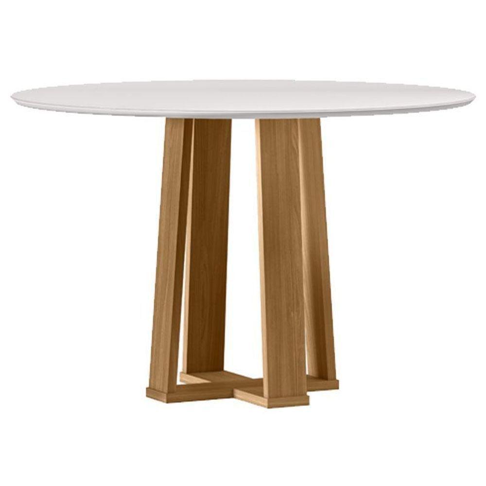Mesa De Jantar 120 Cm Isabela Com Vidro Ype Off White – New Ceval - 1