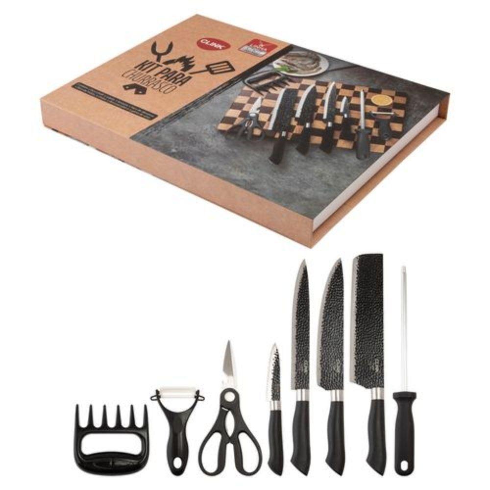 Faqueiro Churrasco Kit 8 Pcs Aco Inox E Plástico Clink - 4