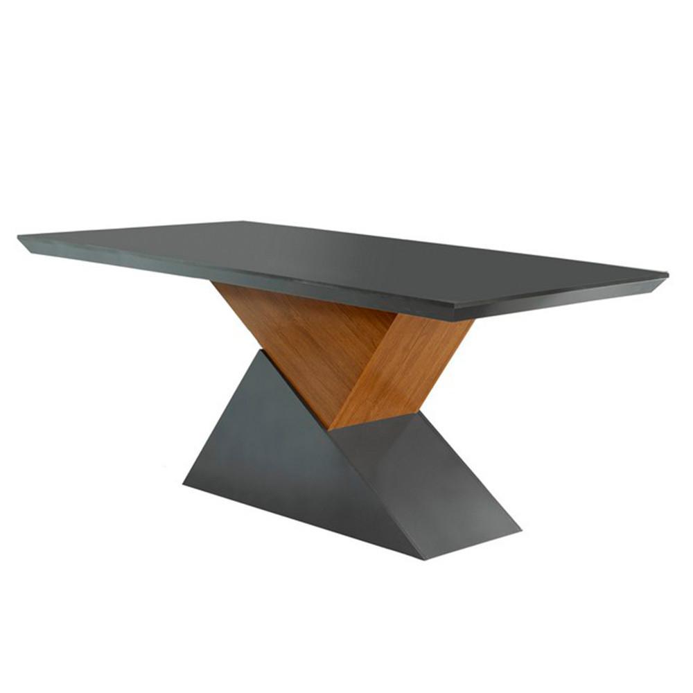 Sala jantar tampo em Mdf 6 Cadeiras creme, grafite e imbuia - 5