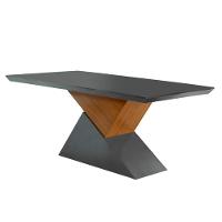 Sala jantar tampo em Mdf 6 Cadeiras creme, grafite e imbuia - 6