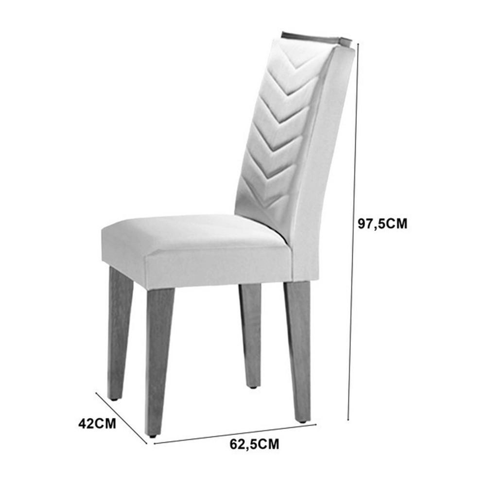 Sala jantar tampo em Mdf 6 Cadeiras creme,off white e imbuia - 6