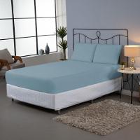 Jogo De Lençol Dia A Dia Liso 3 Peças Casal 80% Algodão - 20% Poliéster Percal 140 Fios Cor:azul - 4