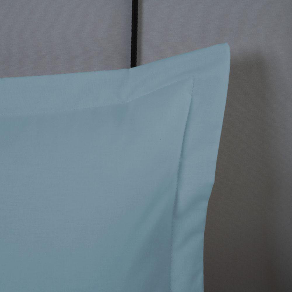 Porta Travesseiro Dia A Dia 1 Peça 70cm X 50cm 80% Algodão - 20% Poliéster Percal 140 Fios Cor:azul - 4