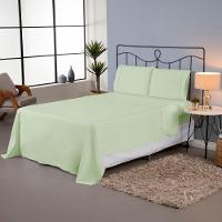 Jogo De Lençol Ponto Palito Completo 4 Peças King 80% Algodão - 20% Poliéster Percal 140 Fios Cor:verde - 2