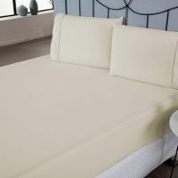 Jogo De Lençol Ponto Palito Simples 3 Peças Queen 80% Algodão - 20% Poliéster Percal 140 Fios Cor:palha - 3