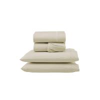 Jogo De Lençol Ponto Palito Completo 4 Peças Casal 80% Algodão - 20% Poliéster Percal 140 Fios Cor:palha - 1