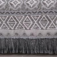 Xale Para Sofá Com Franja Luxor 1 Peça 2,10m X 1,35m 60% Algodão - 40% Poliéster Tecido Jacquard Cor:cinza Geométrico - 4