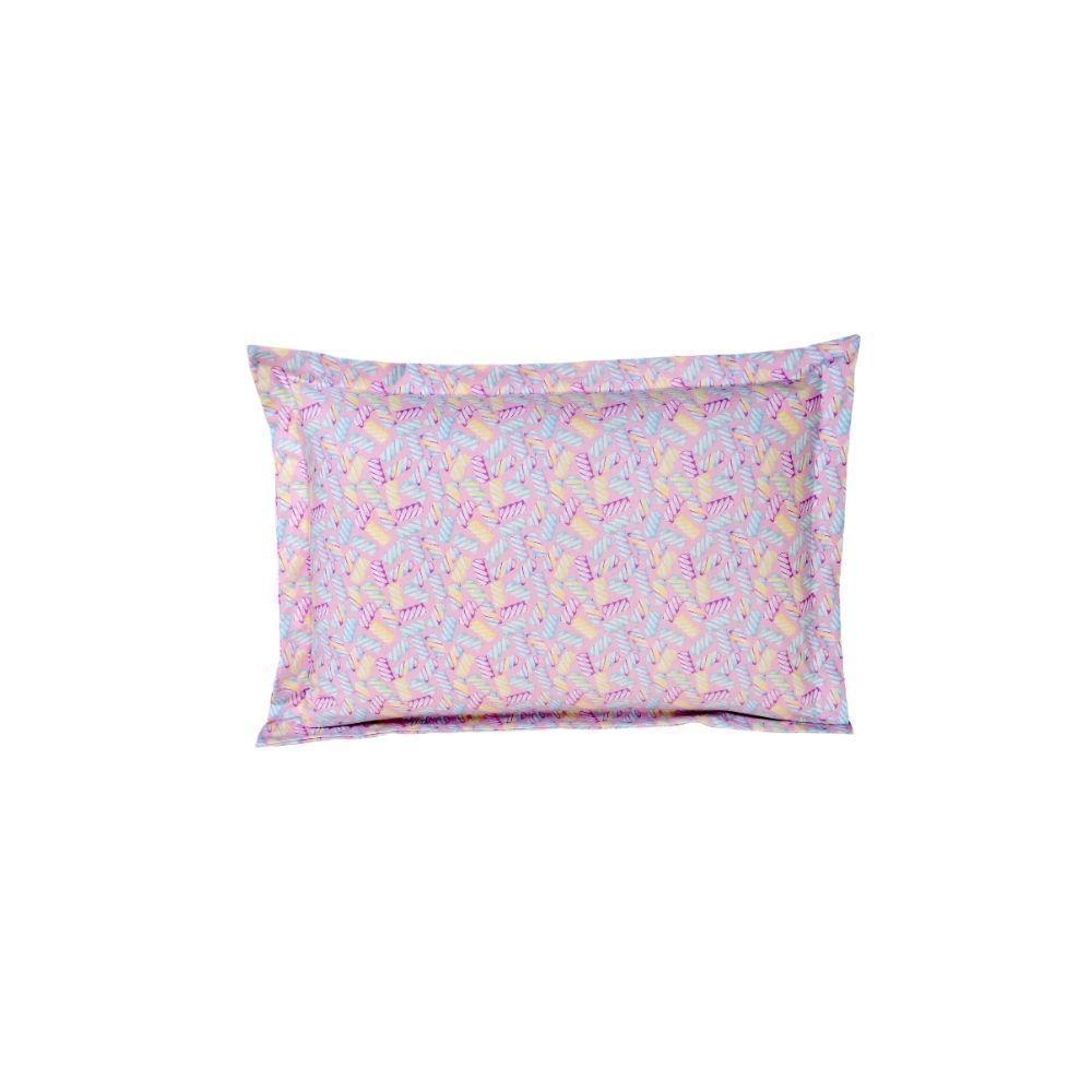 Fronha Estampada Infantil Joy 1 Peça 70cm X 50cm 80% Algodão - 20% Poliéster Percal 180 Fios Cor:marshmallow - 1