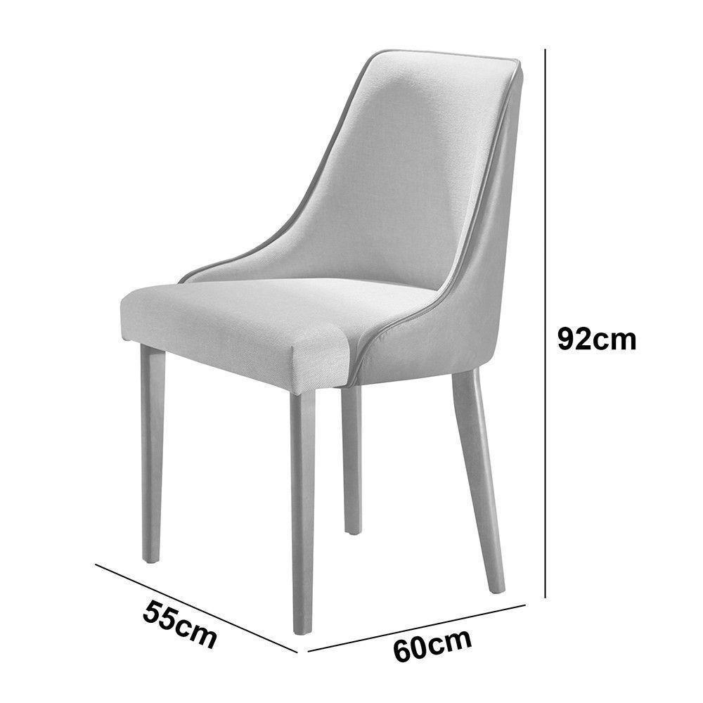 Sala De Jantar Ane 220cm 8 Cadeiras Esmeralda Moderna Off/imbuia Off/turim Caramelo - 4