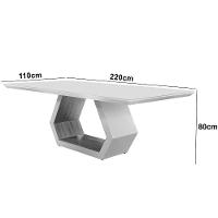 Sala De Jantar Ane 220cm 8 Cadeiras Esmeralda Moderna Off/imbuia Off/turim Caramelo - 5