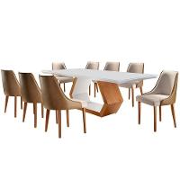 Sala De Jantar Ane 220cm 8 Cadeiras Esmeralda Moderna Off/imbuia Off/turim Caramelo - 6