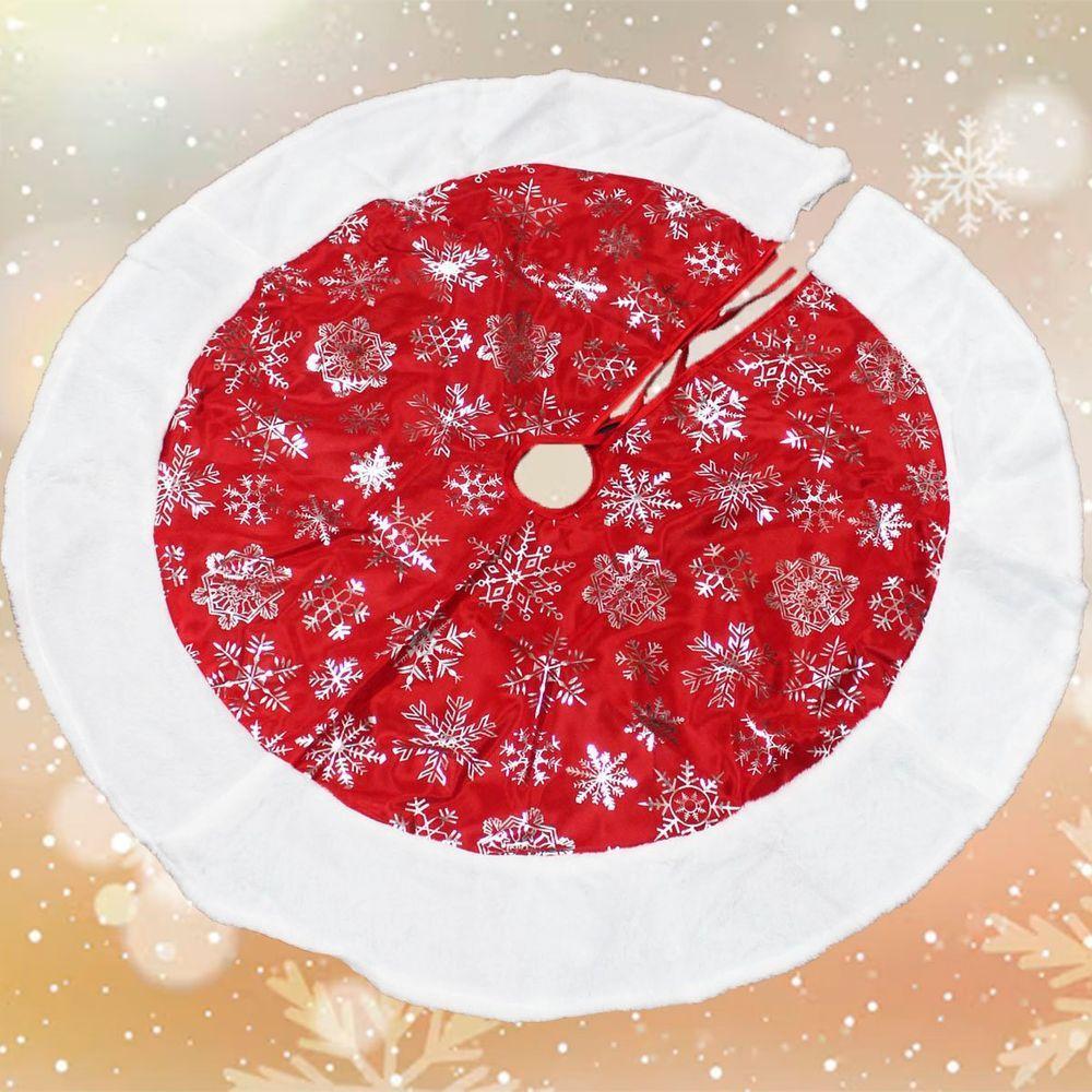 Saia De árvore Natal Temática Flocos De Neve Natalino 90cm - 2