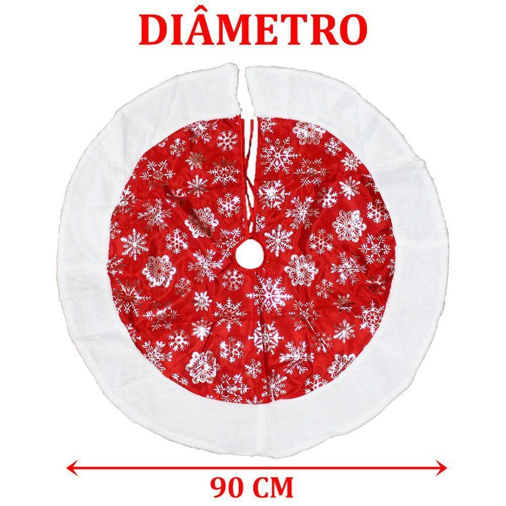 Saia De árvore Natal Temática Flocos De Neve Natalino 90cm - 4