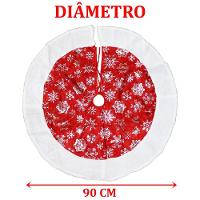 Saia De árvore Natal Temática Flocos De Neve Natalino 90cm - 4