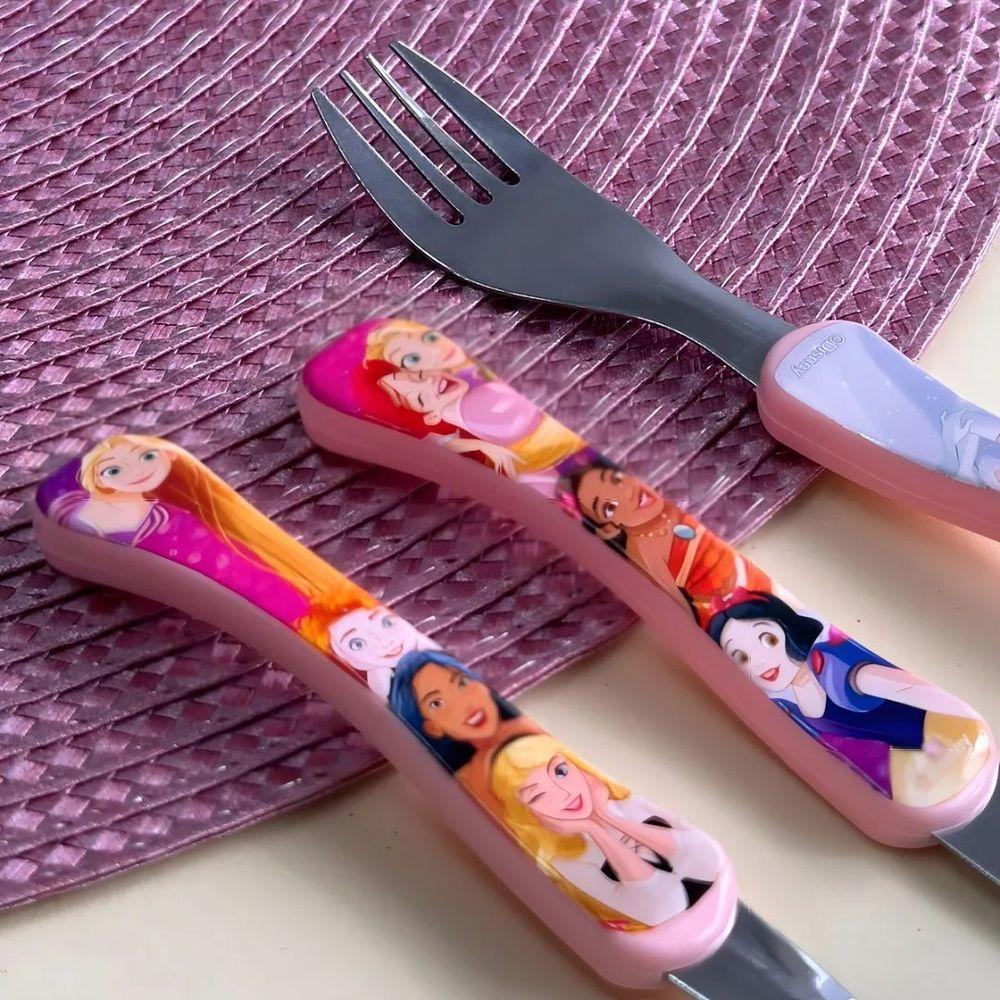 Kit Refeição Infantil Princesas Disney 6 Peças Prato Divisória, Tigela, Copo E Talheres - Tuut - 10