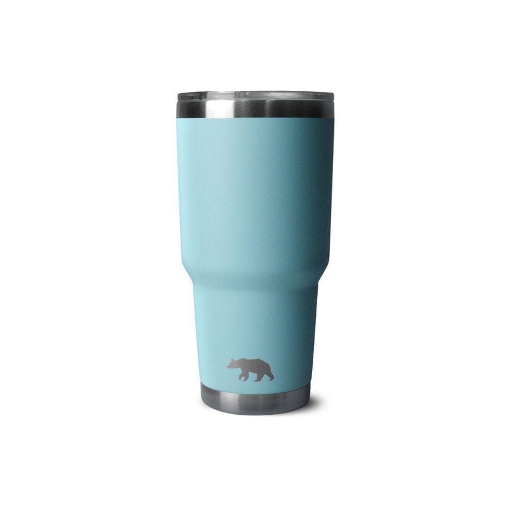Copo Térmico Tumbler 30 Oz 887 Ml Qgk Azul Half Com Tampa - 1