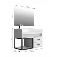 Gabinete Banheiro Com Cuba E Espelheira 80Cm Multimóveis Vcr10071 Branco Branco - 2