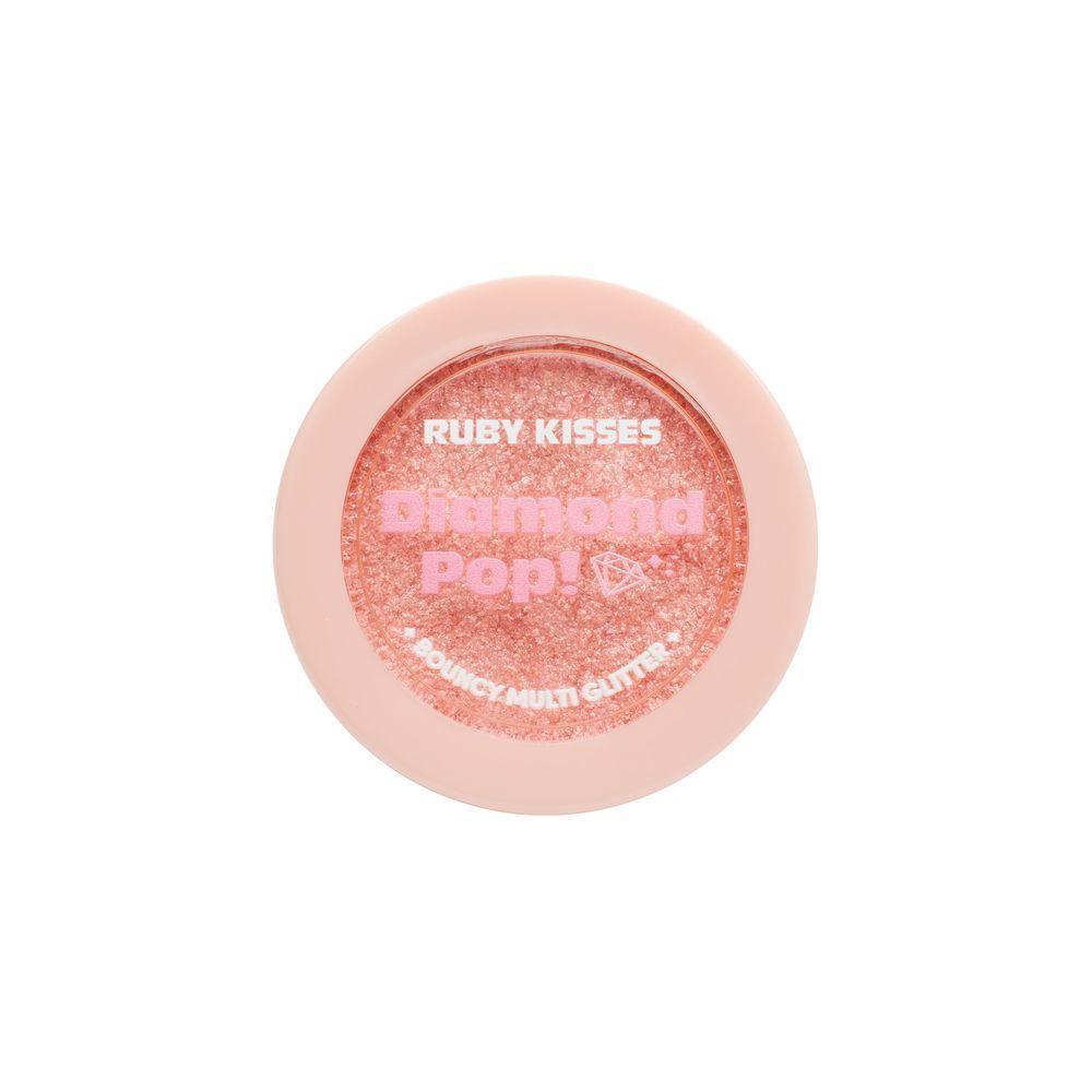 Iluminador Diamond Pop Bouncy Glitter | Ruby Kisses | Brilho Intenso E Efeito Cintilante Rose Shine - 1