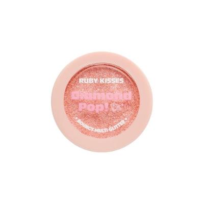 Iluminador Diamond Pop Bouncy Glitter | Ruby Kisses | Brilho Intenso E Efeito Cintilante Rose Shine