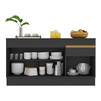 Balcão Cozinha 150cm 3 Portas 1 Gaveta Multimóveis Preto