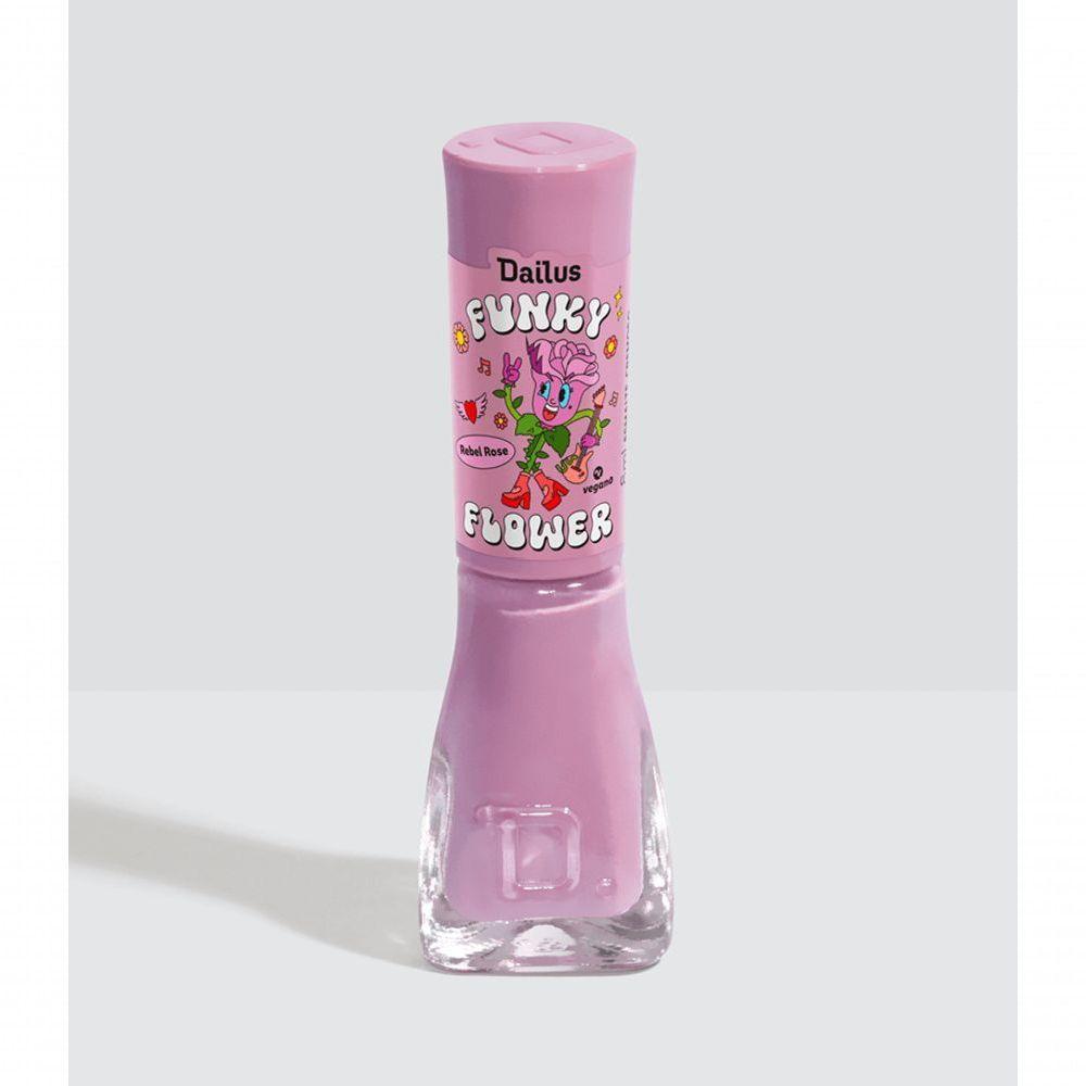 Esmalte Cremoso Dailus Coleção Funky Flower 8ml Rebel Rose - 1