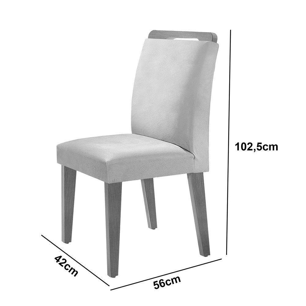 Sala De Jantar Mesa Olímpia 120cm Mdf Vidro Canto Reto Com 4 Cadeiras Creme, Grafite E Imbuia - 4