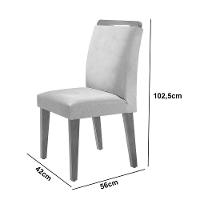 Sala De Jantar Mesa Olímpia 120cm Mdf Vidro Canto Reto Com 4 Cadeiras Creme, Grafite E Imbuia
