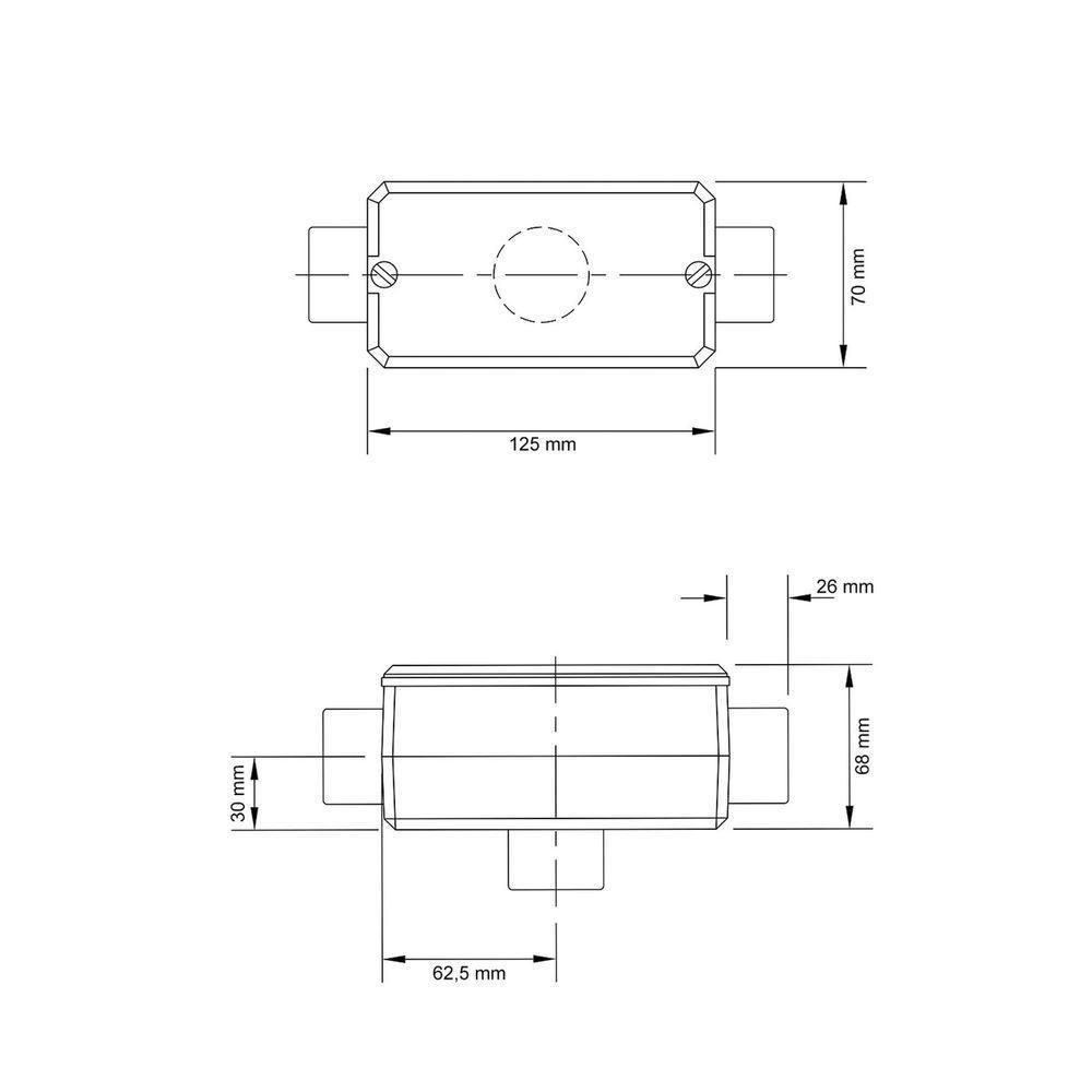 Condulete Fixo 1.1/4" Tipo "x" - Com Tampa / Sem Rosca / Sem Pintura Tramontina - 5