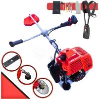 Roçadeira Profissional A Gasolin Cg430 Tb 43cc 2hp Com Faca 2 Pontas P/ Mato Alto Capim + Lamina De Vídea 40d P/ Troncos - 2
