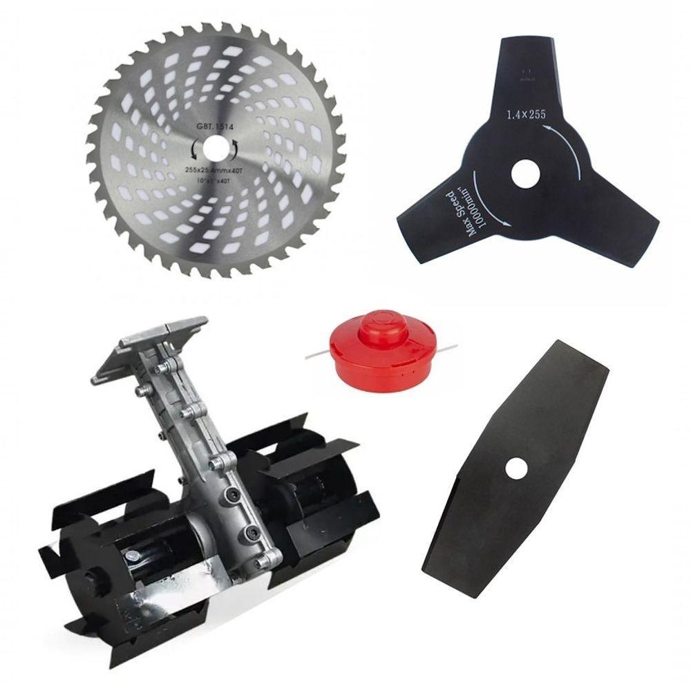 Roçadeira E Capinadeira Profissional A Gasolina Importway Iwrger2t5x163 3hp, 63cc Kit 5x1 Com 3 Facas + Enxada Rotativa - 10