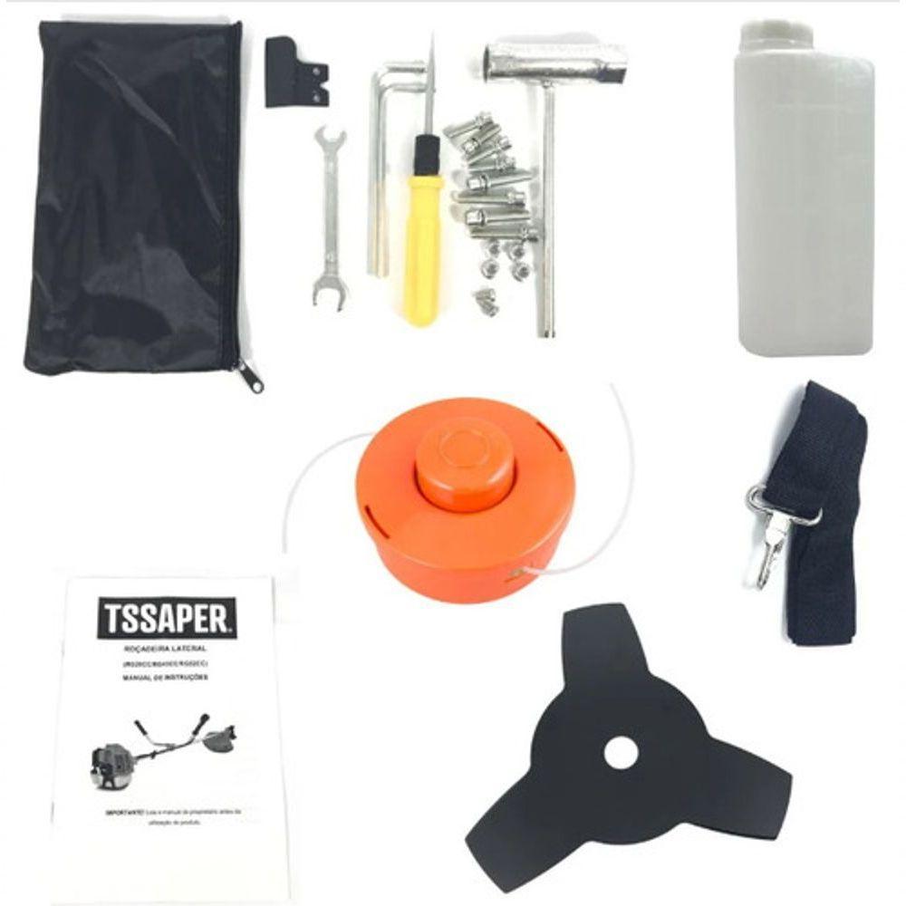 Roçadeira Lateral A Gasolina Tssaper Rg52cc 51,7cc Faca 3pts Motor Forte E Robusto - 4