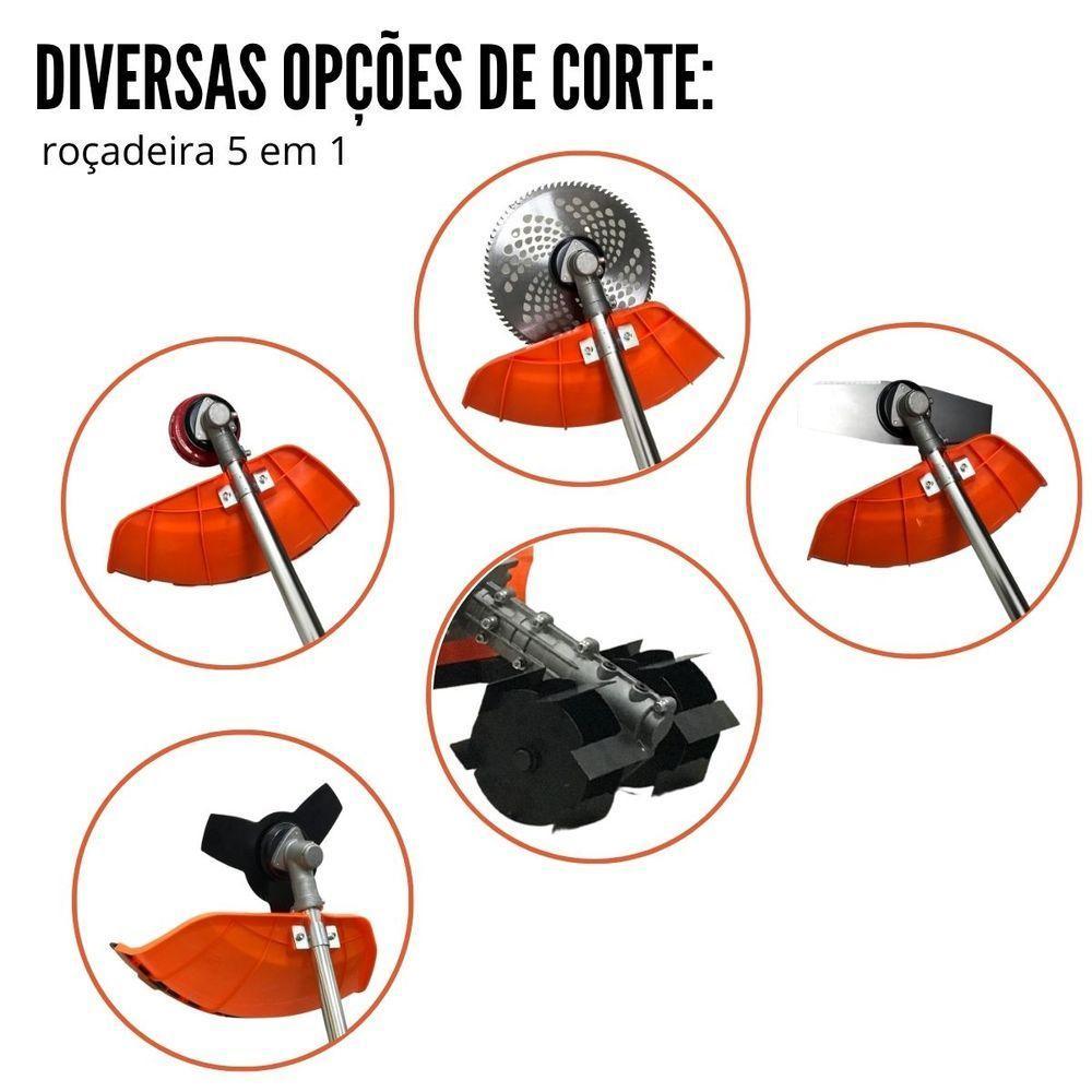 Roçadeira Com Enxada Capinadeira A Gasolina Importway 5x1 De 3hp 63cc Similar A Vonder, Garthen, Terra, Nagano, Nakashi - 9