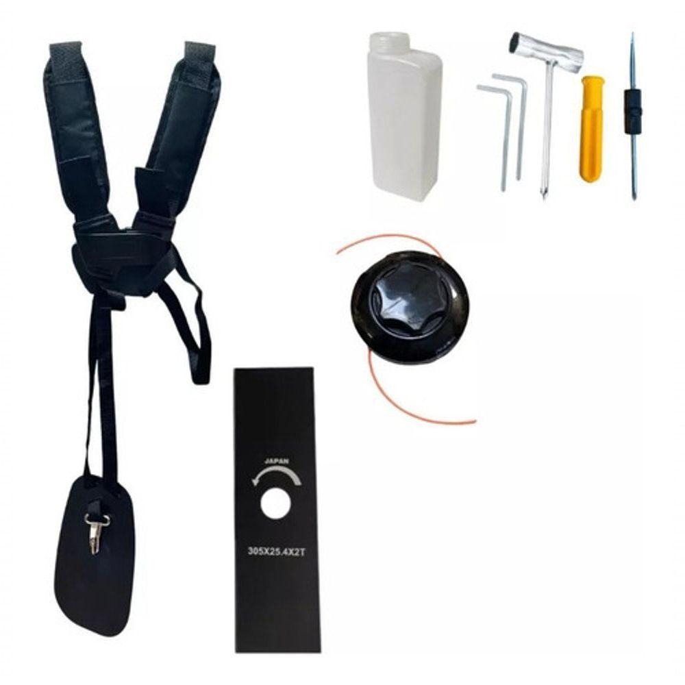 Roçadeira Gasolina Anmax Cg430 Tb Com Faca 2 Pontas + Lamina Serra 80 Dentes P/ Corte De Galhos E Troncos - 7