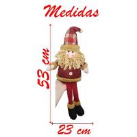 Boneco De Neve E Papai Noel Sentado Boneco Perna Mole Em Tecido - 4
